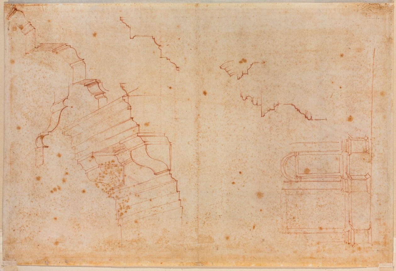 Études de monuments romains, XVIe siècle (dessin) - Michelangelo Buonarroti