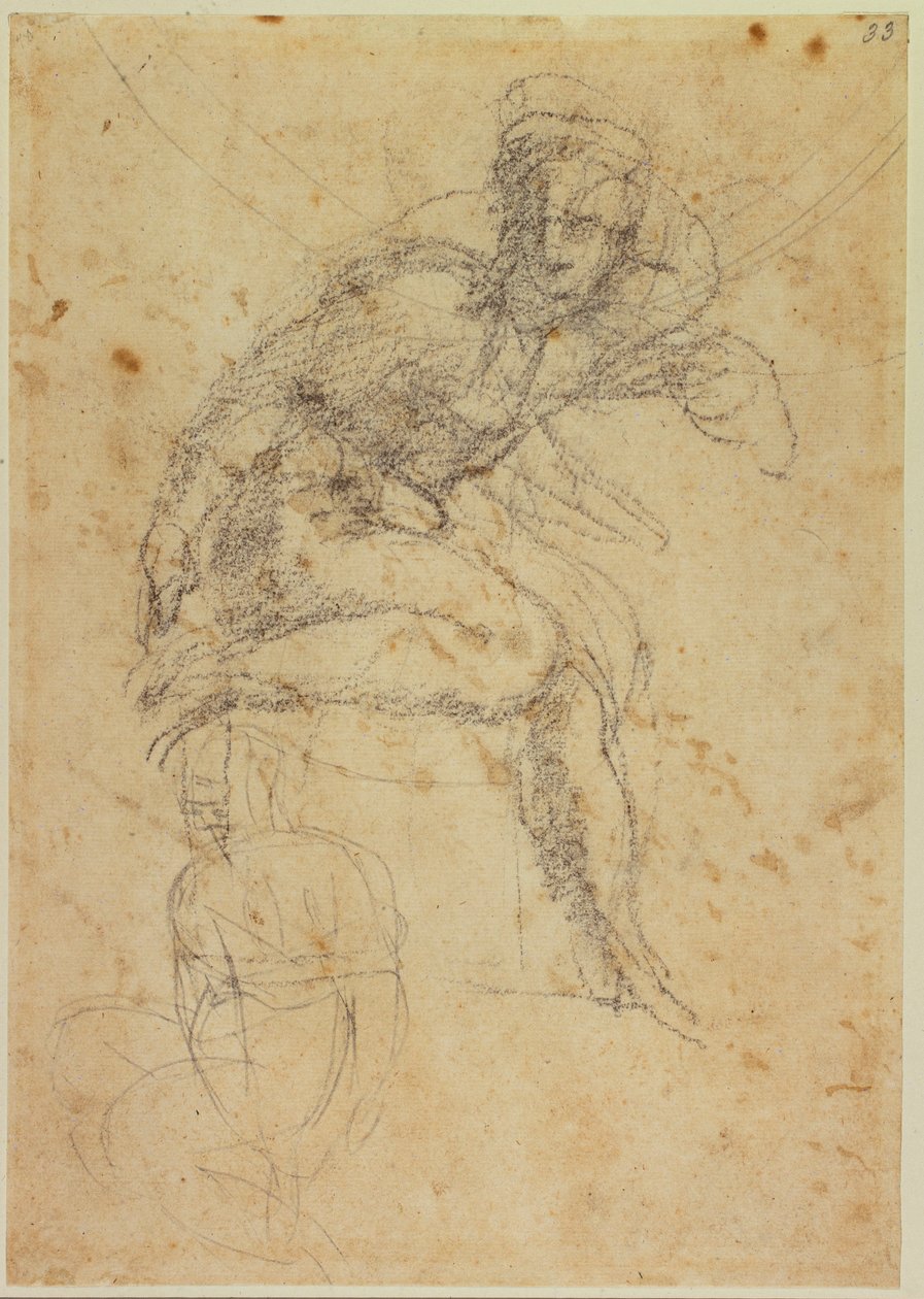 Étude de deux nus de la chapelle Sixtine - Michelangelo Buonarroti