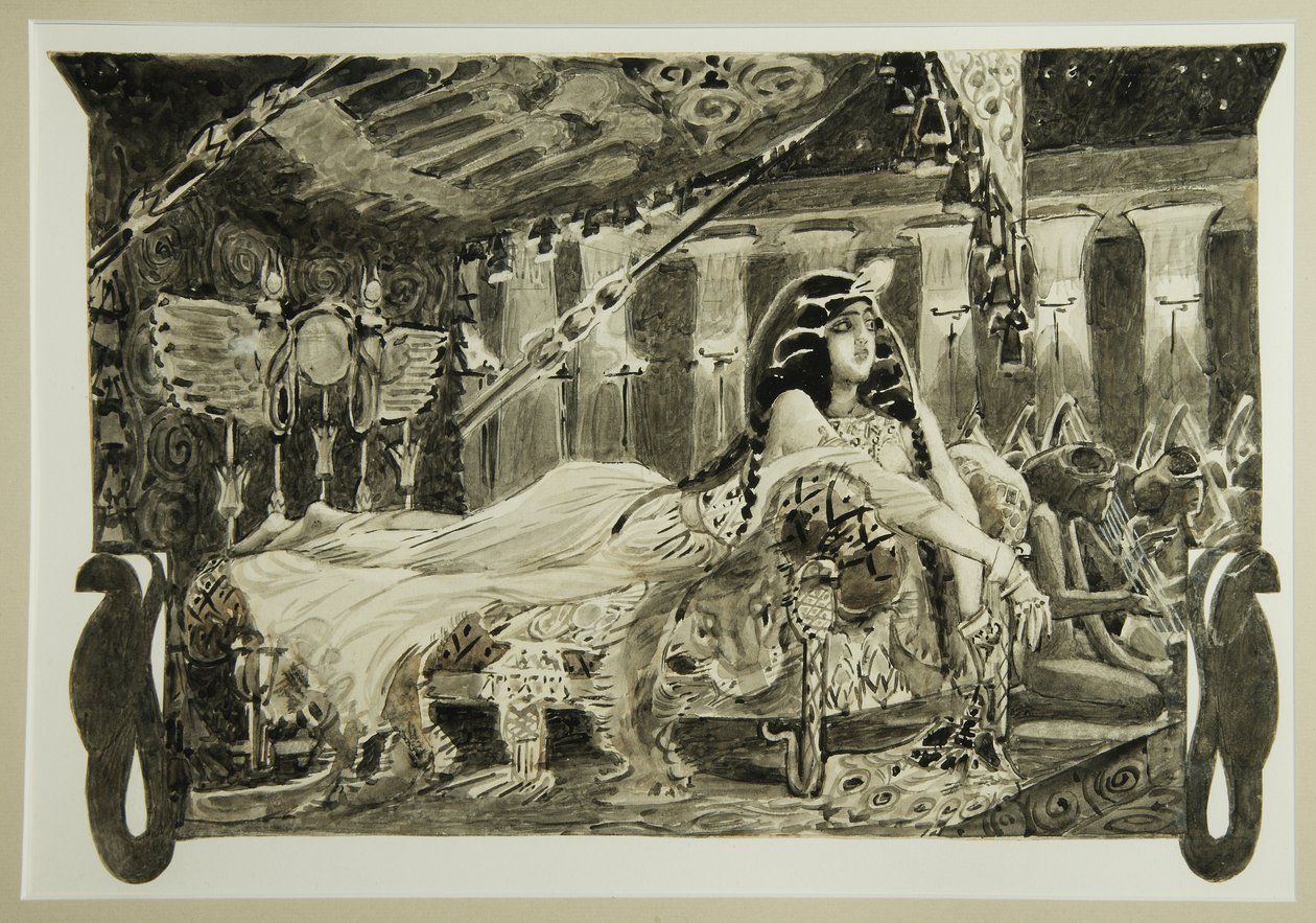 Cléopâtre sur le lit, 1899 - Mikhail Aleksandrovich Vrubel