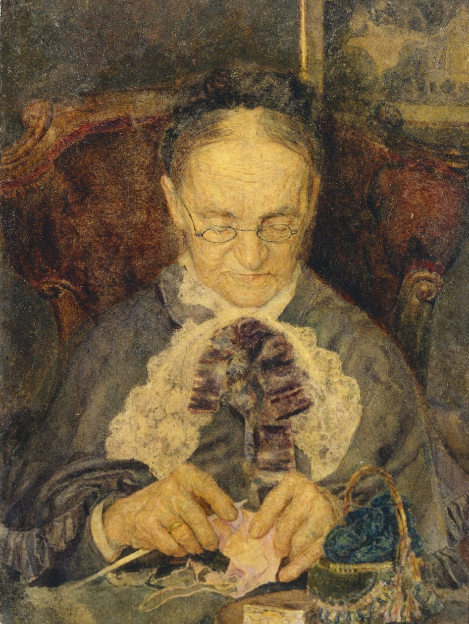 Grand-mère Knorre tricotant, 1883 - Mikhail Aleksandrovich Vrubel