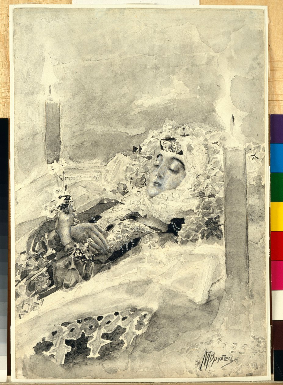 Tamara dans le cercueil - Mikhail Aleksandrovich Vrubel
