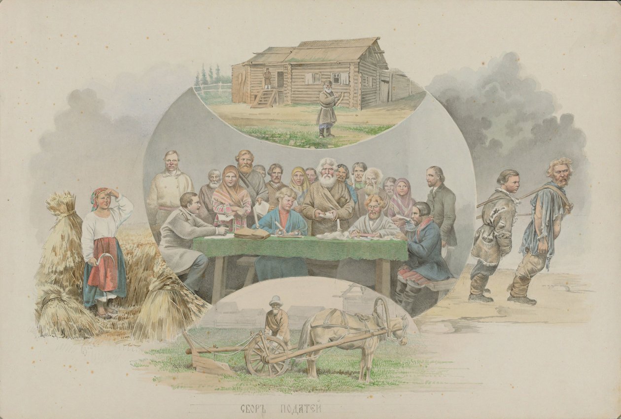 Collecte des impôts, 1862 - Mikhail Stepanovich Znamensky