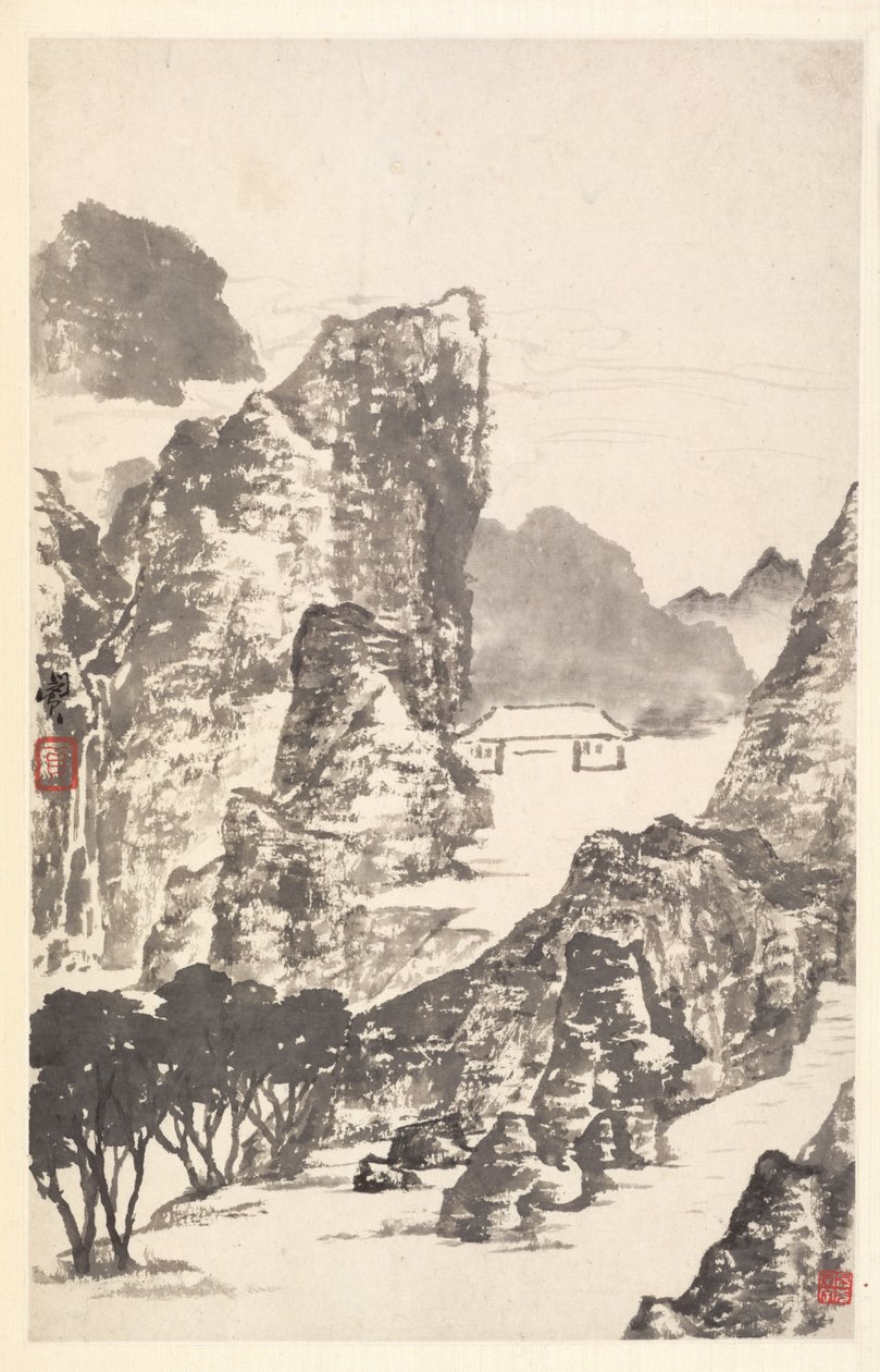 Paysage après Mi Fu - Min Zhen