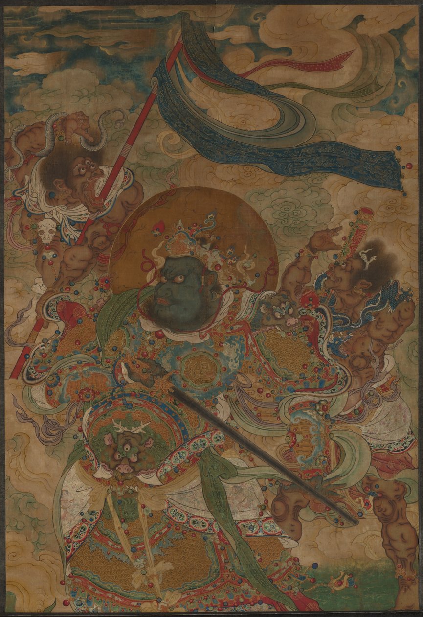 Roi céleste Virudhaka - Ming Dynasty Chinese School