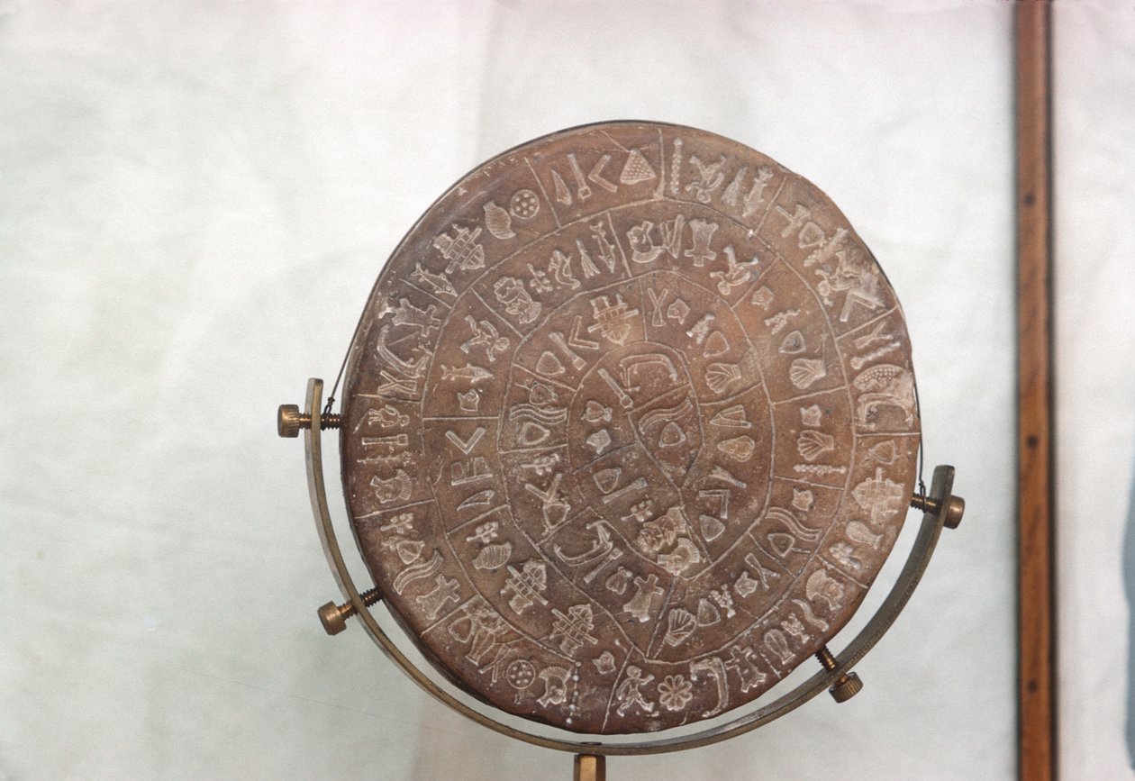 Disque de Phaestos, 1700-1600 av. J.-C. (argile cuite) - Minoan