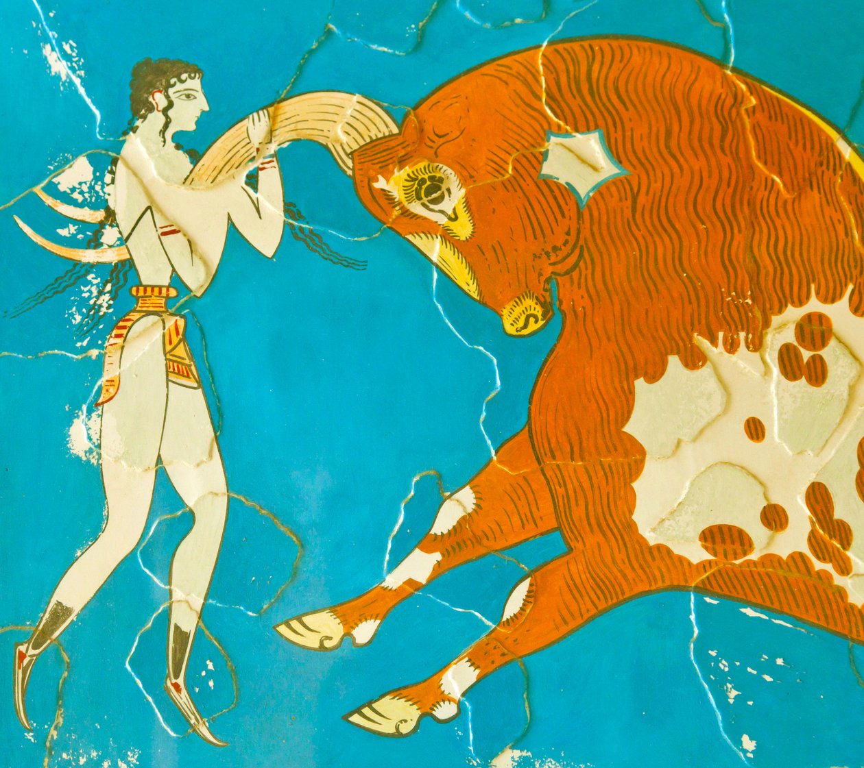 Fresque du Toreador, Knossos, Crète 1550-1450 av. J.-C. - Minoan