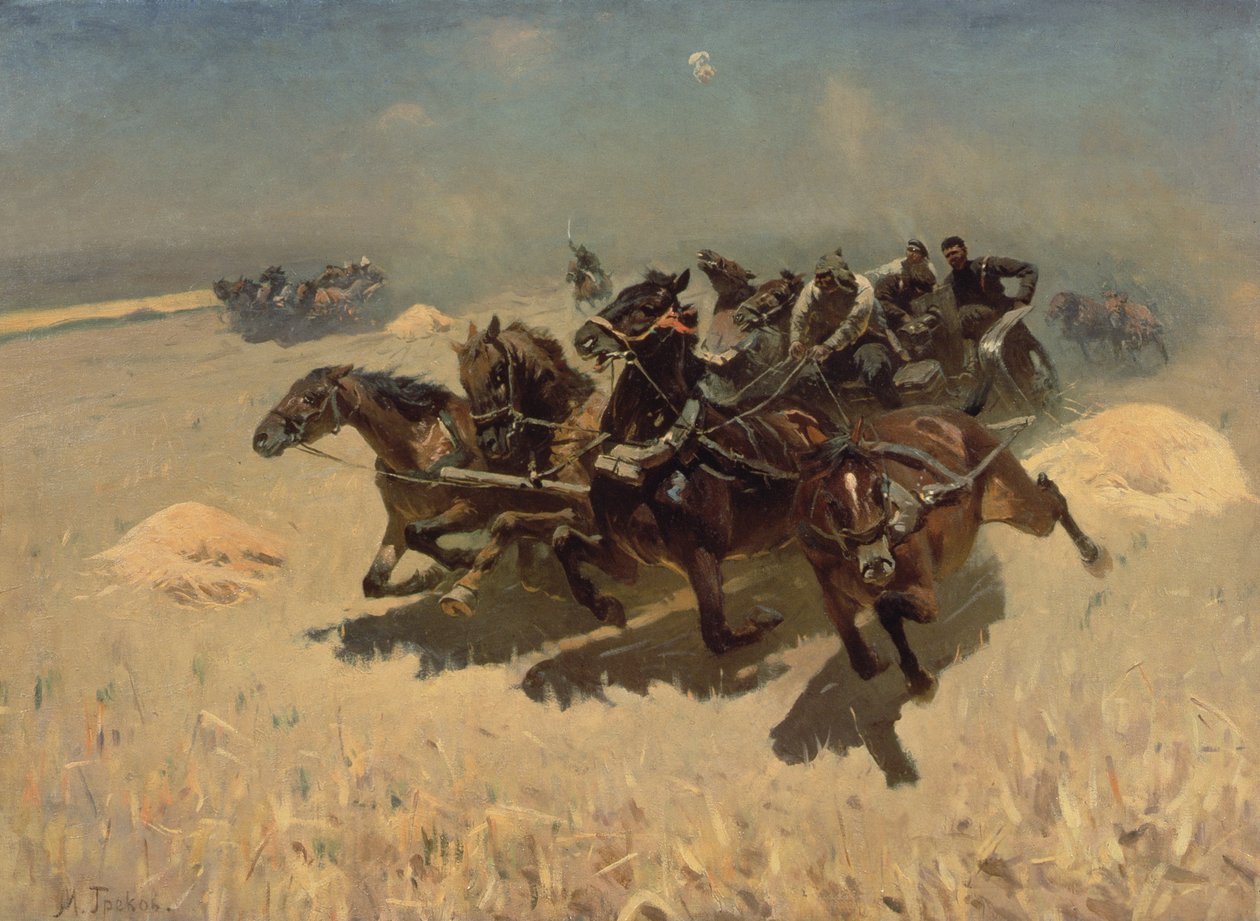 Tachanka (Course de chariots), 1925 - Mitrofan Borisovic Grekov