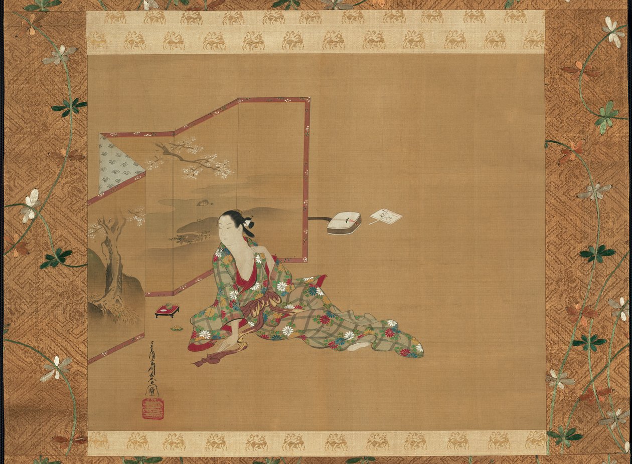 Une beauté derrière un écran - Miyagawa Chōshun