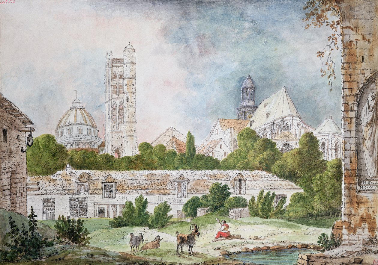 La Nouvelle Église de Sainte-Geneviève et Saint-Étienne-du-Mont vue des ruines de l