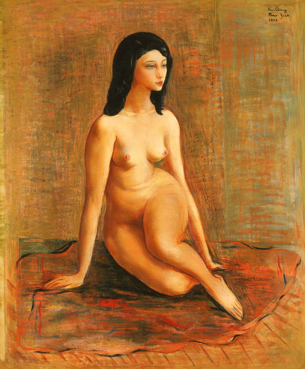 Nu assis ; Nu Assis - Moise Kisling