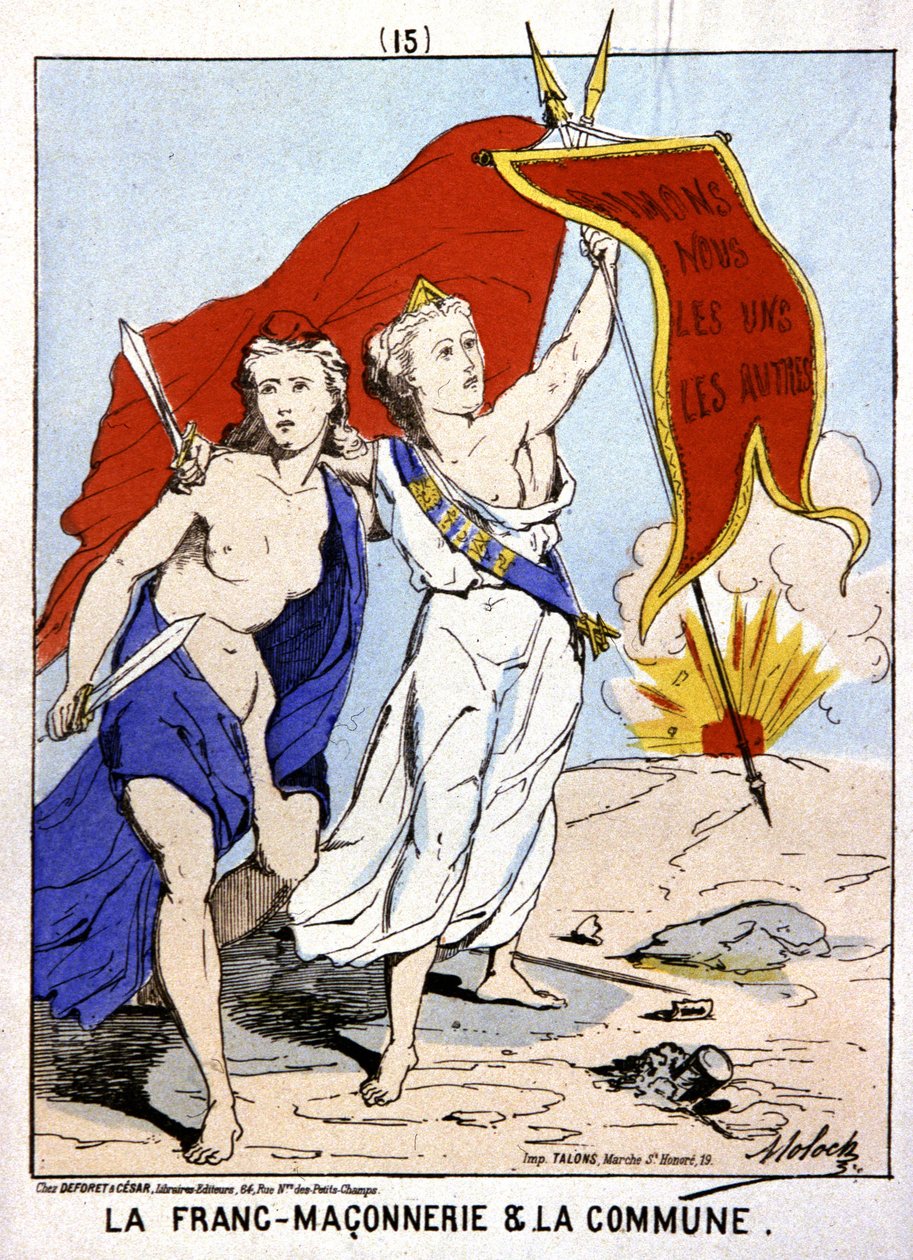 La franc-maçonnerie alliée à La Commune, c.1871 (illustration) - Moloch (1849 1909)