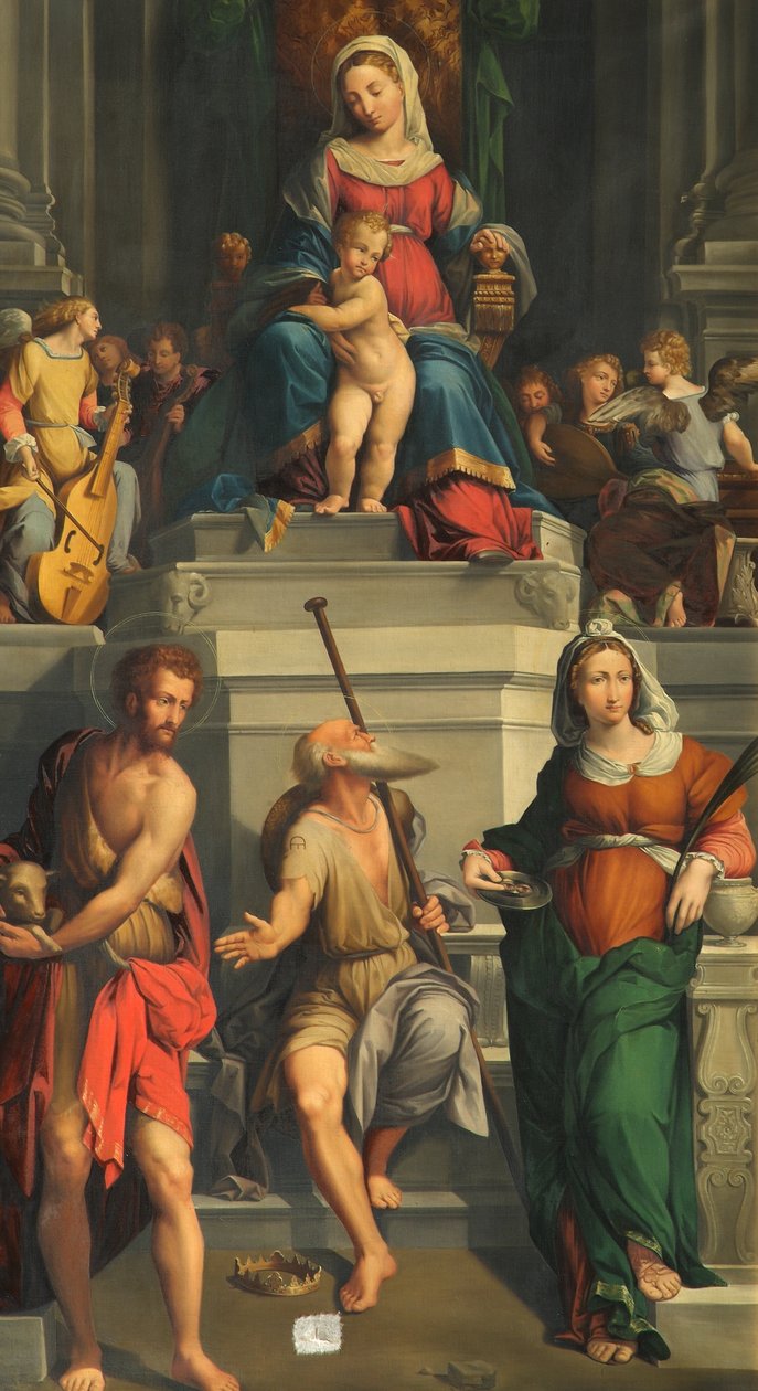 Madone trônante avec des saints - Monogrammist E. D.