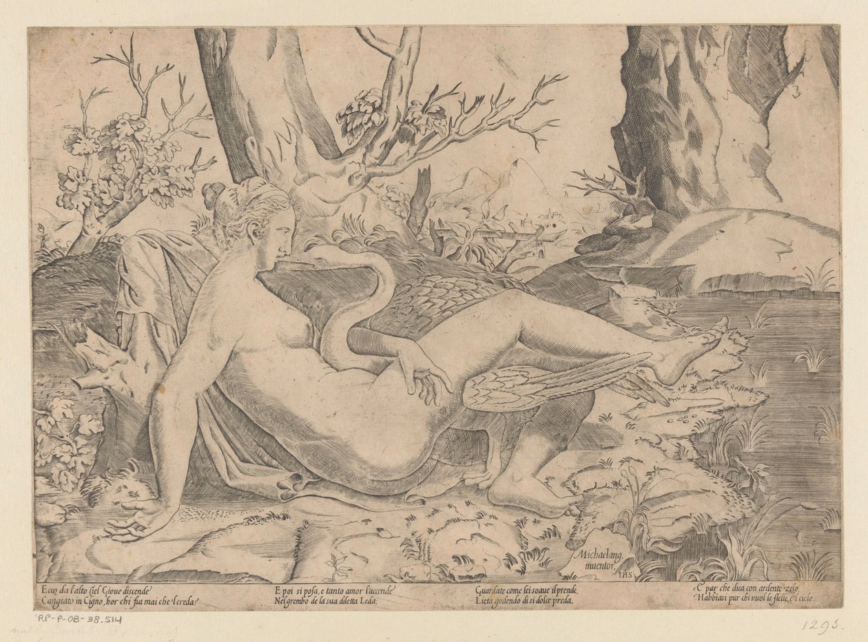 Léda et le cygne - Monogrammist IHS