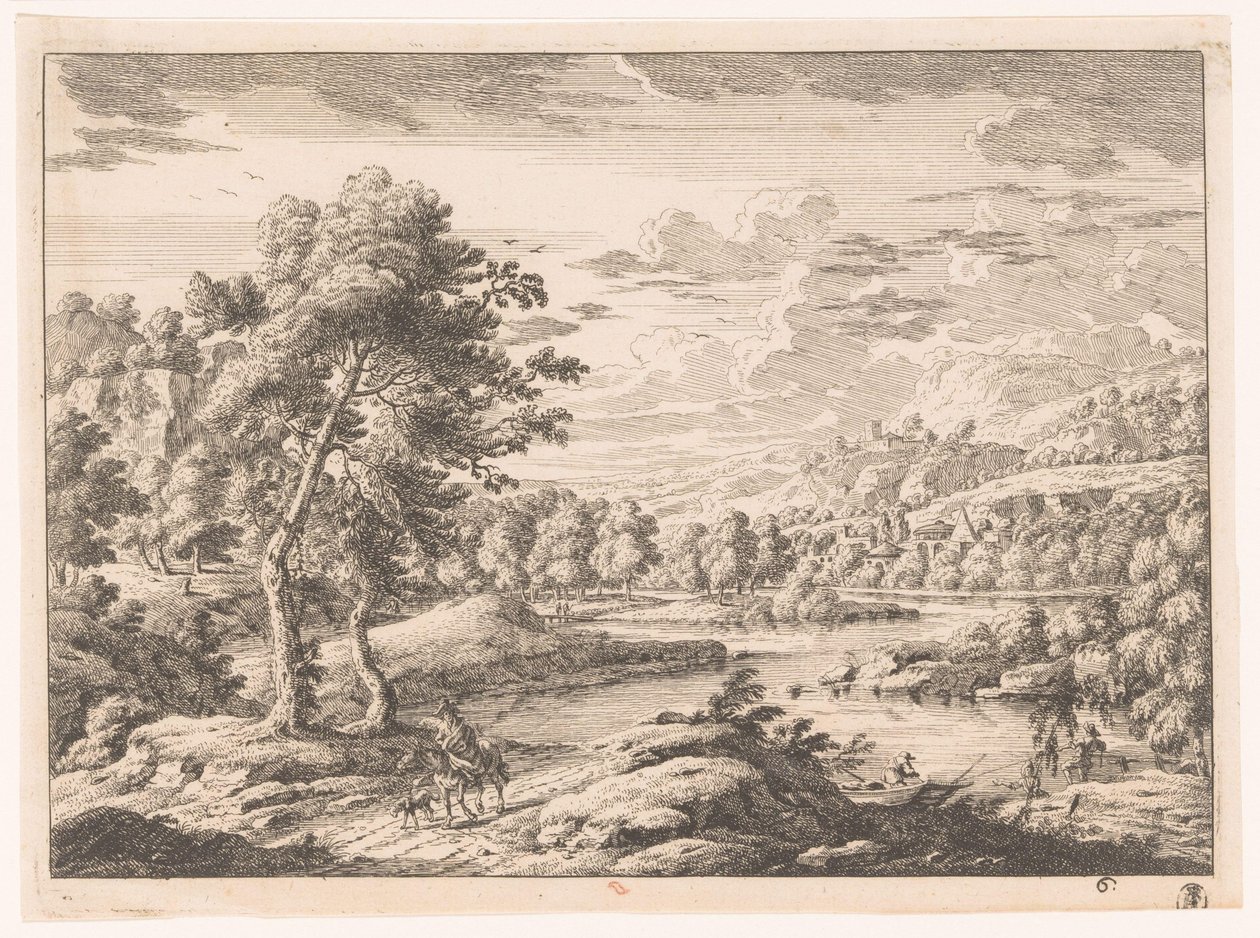 Paysage avec rivière - Monogrammist MEG