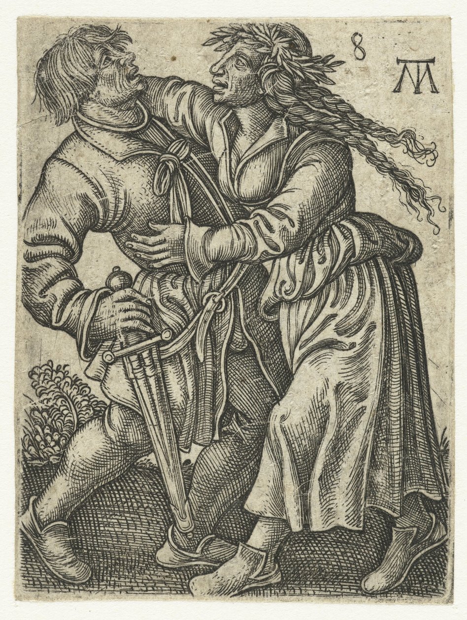 Couple de paysans dansant - Monogrammist MT