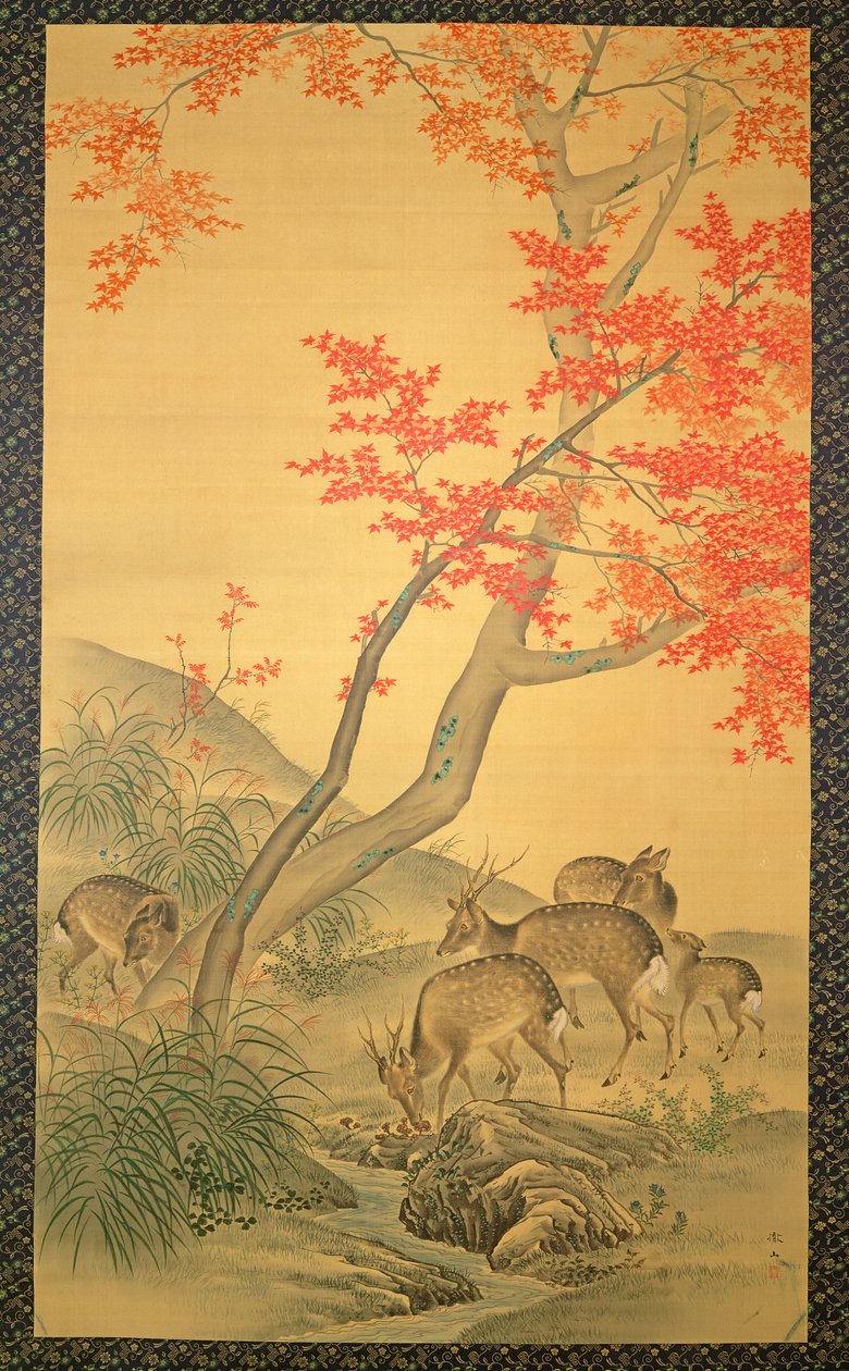 Cerfs sous un érable - Mori Tetsuzan