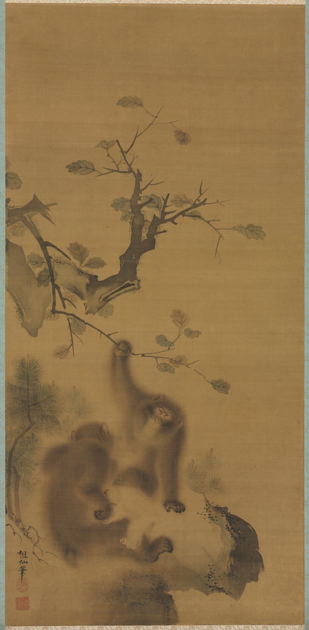 Singes sur une corniche rocheuse, 1615-1868 - Mori Sosen