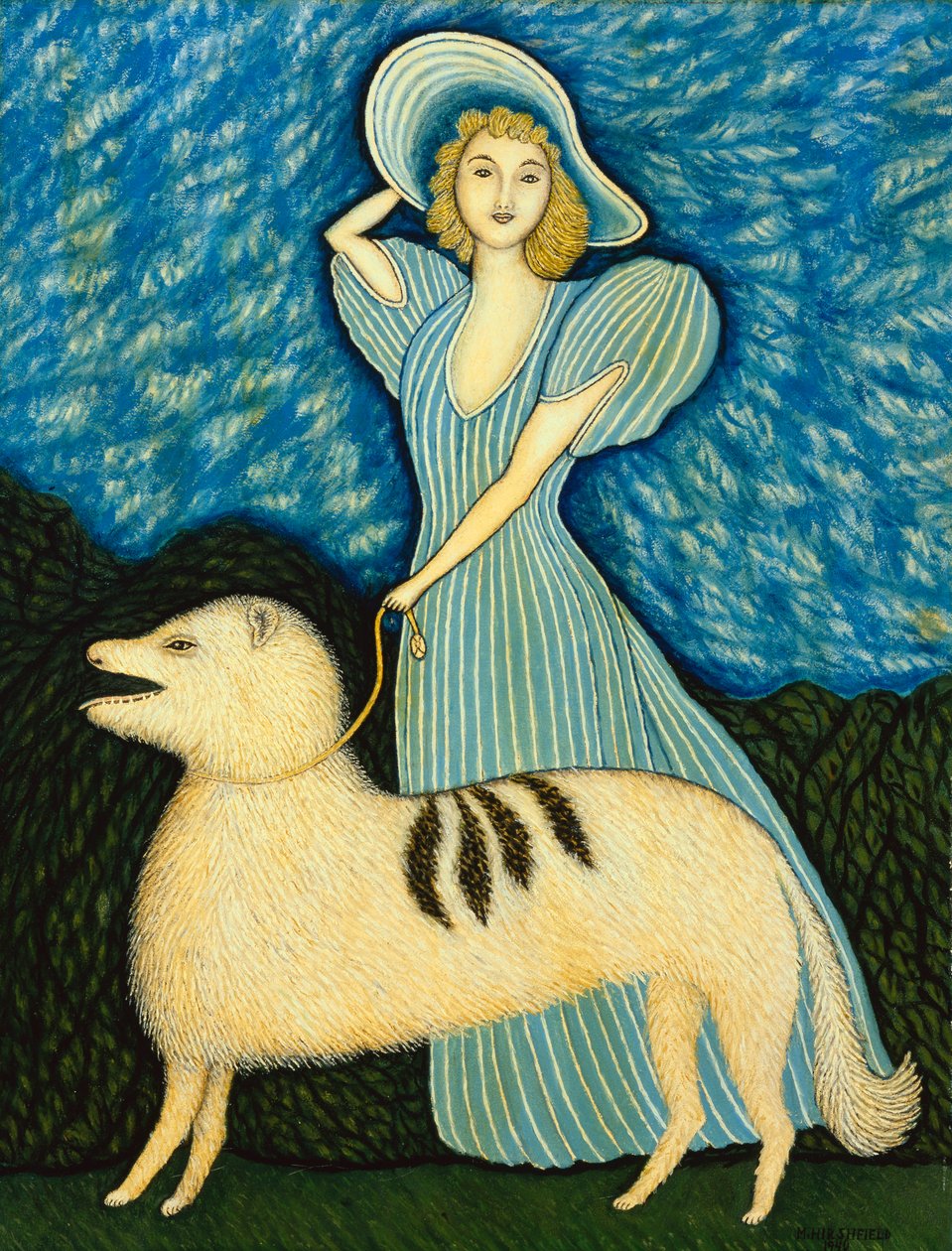Fille avec chien - Morris Hirshfield