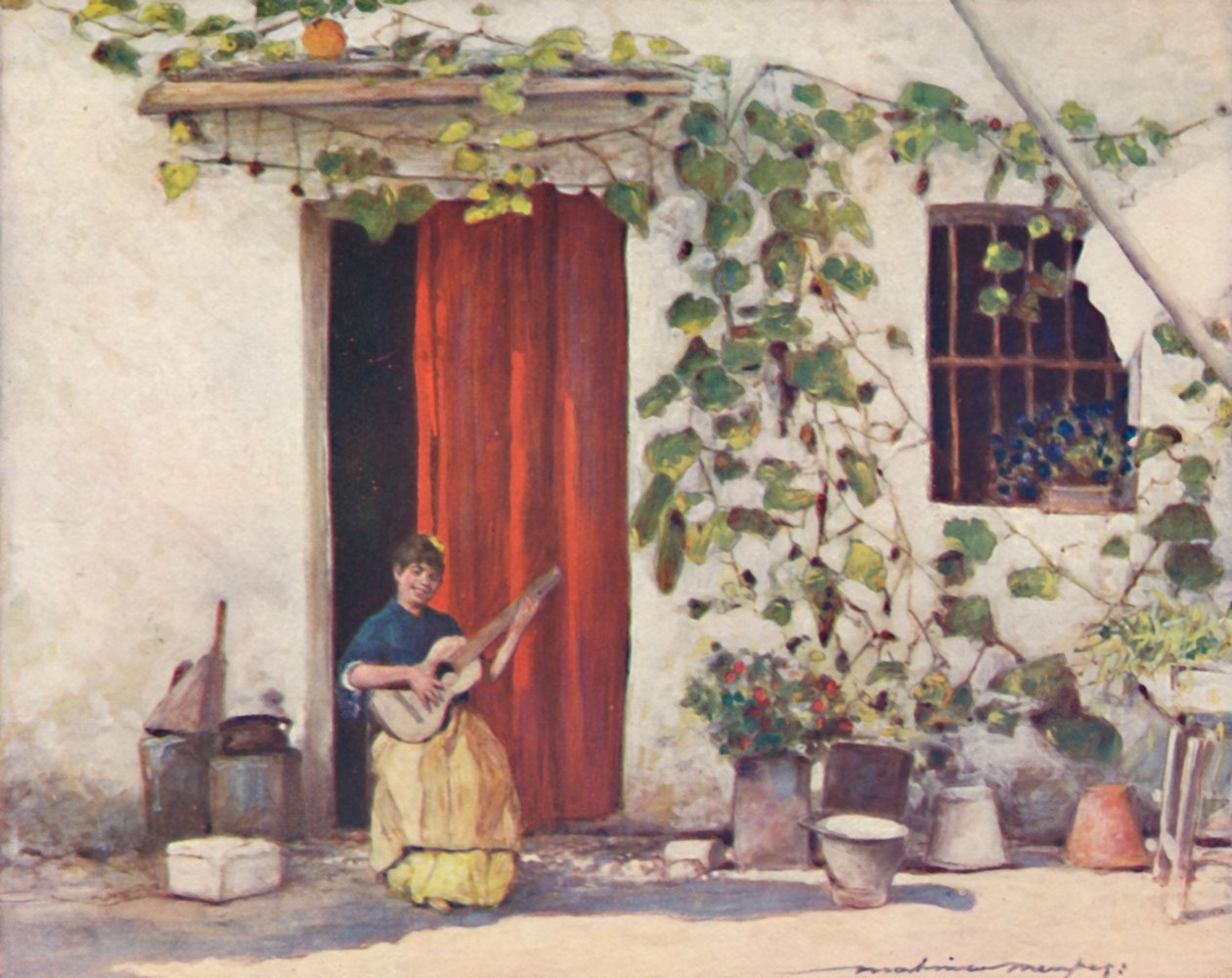 Une cour, Séville, 1903 - Mortimer L Menpes