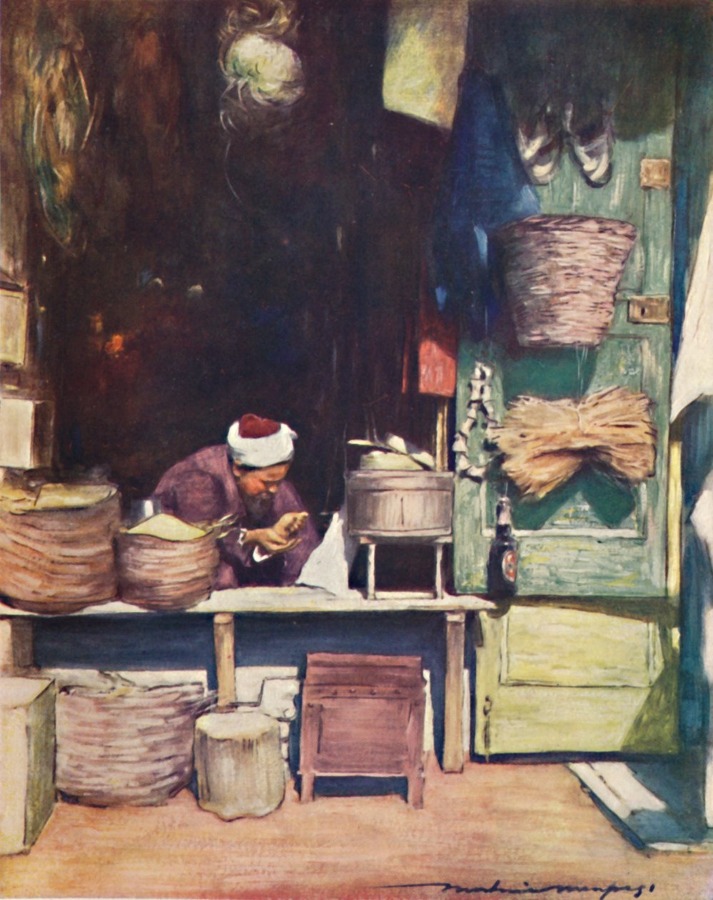 Un étal de graines, Delhi, 1903 - Mortimer L Menpes