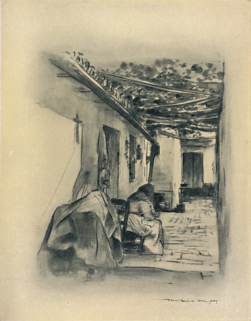 Cour intérieure à Séville - Mortimer L Menpes