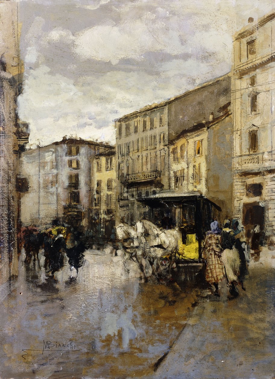 Scène de rue, Milan - Mose Bianchi