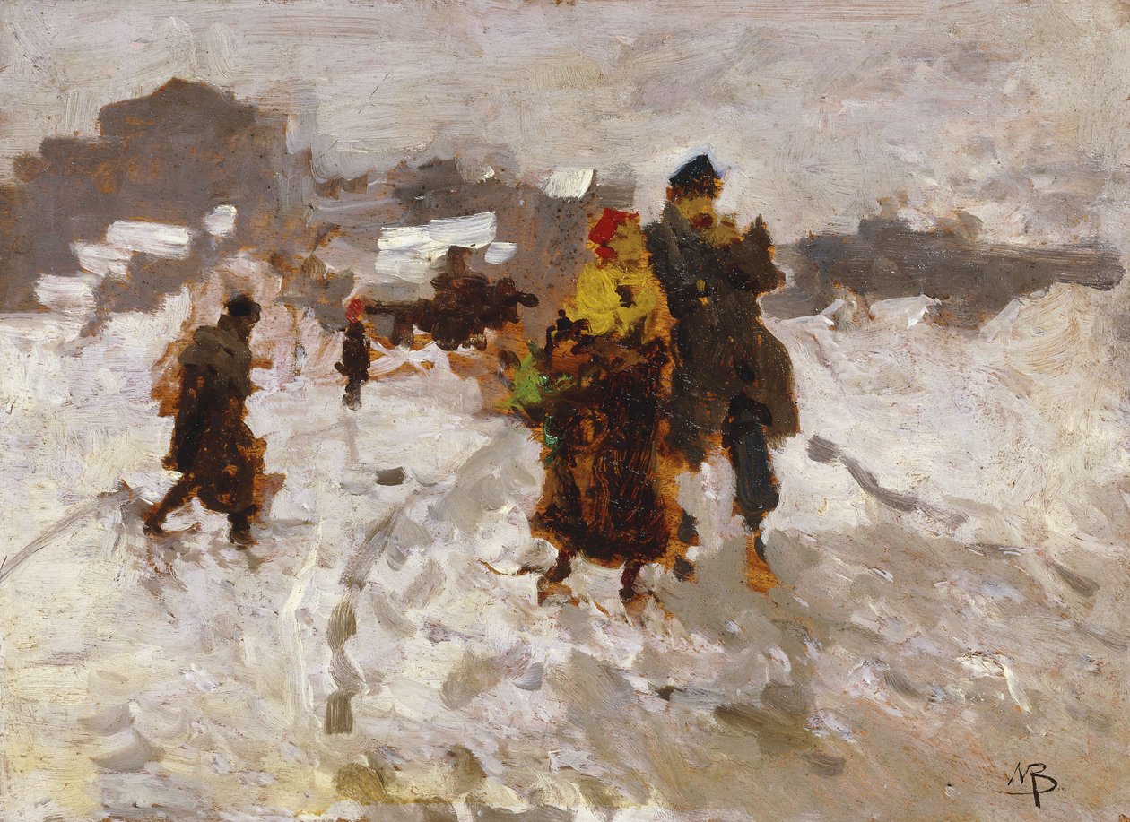 Figures dans la neige - Mose Bianchi