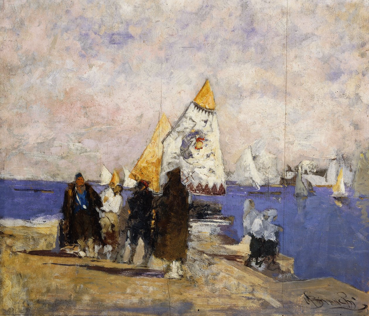 Sur le quai, Chioggia - Mose Bianchi