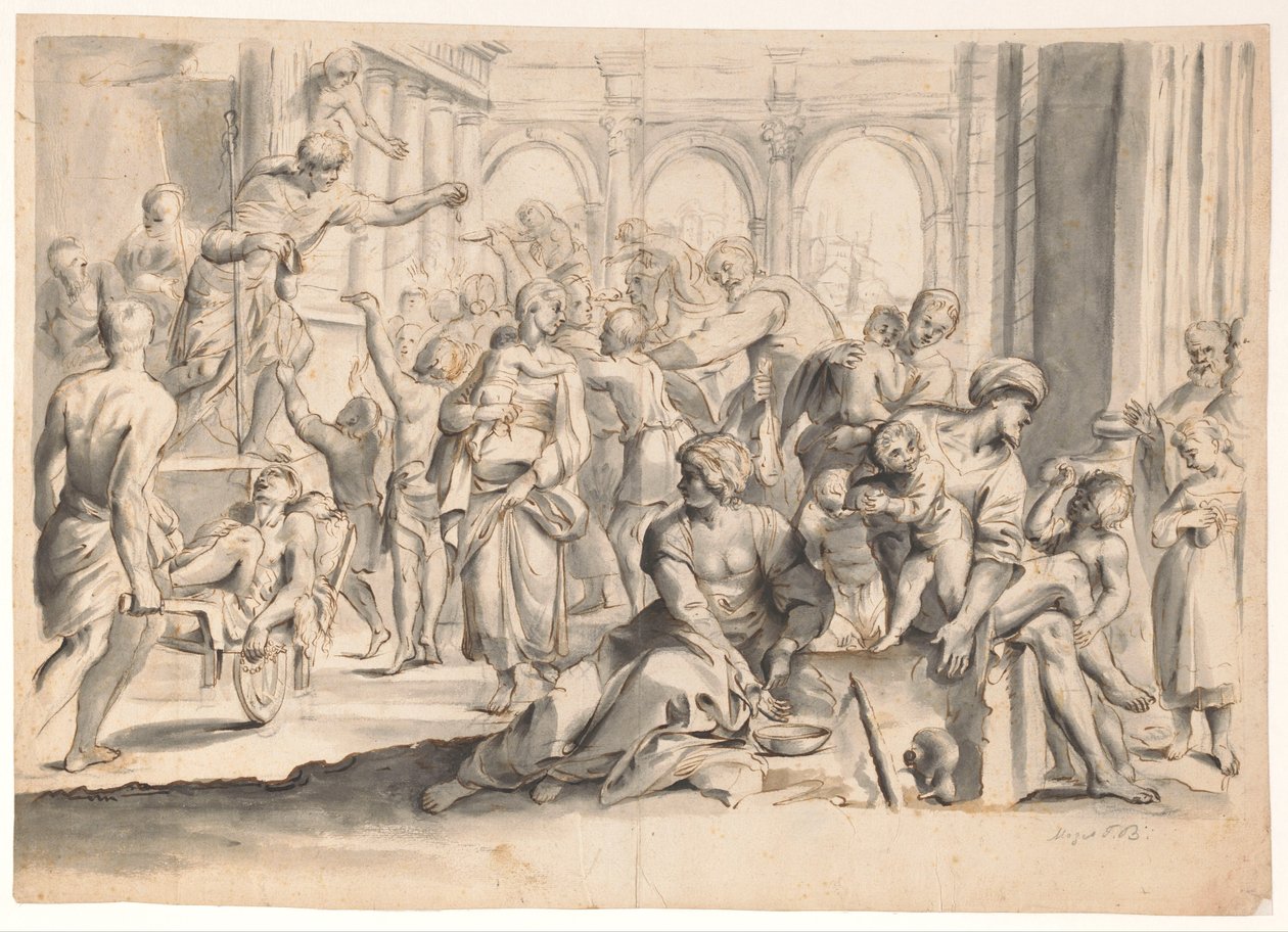 Saint Roch distribuant des aumônes - Moses Ter Borch