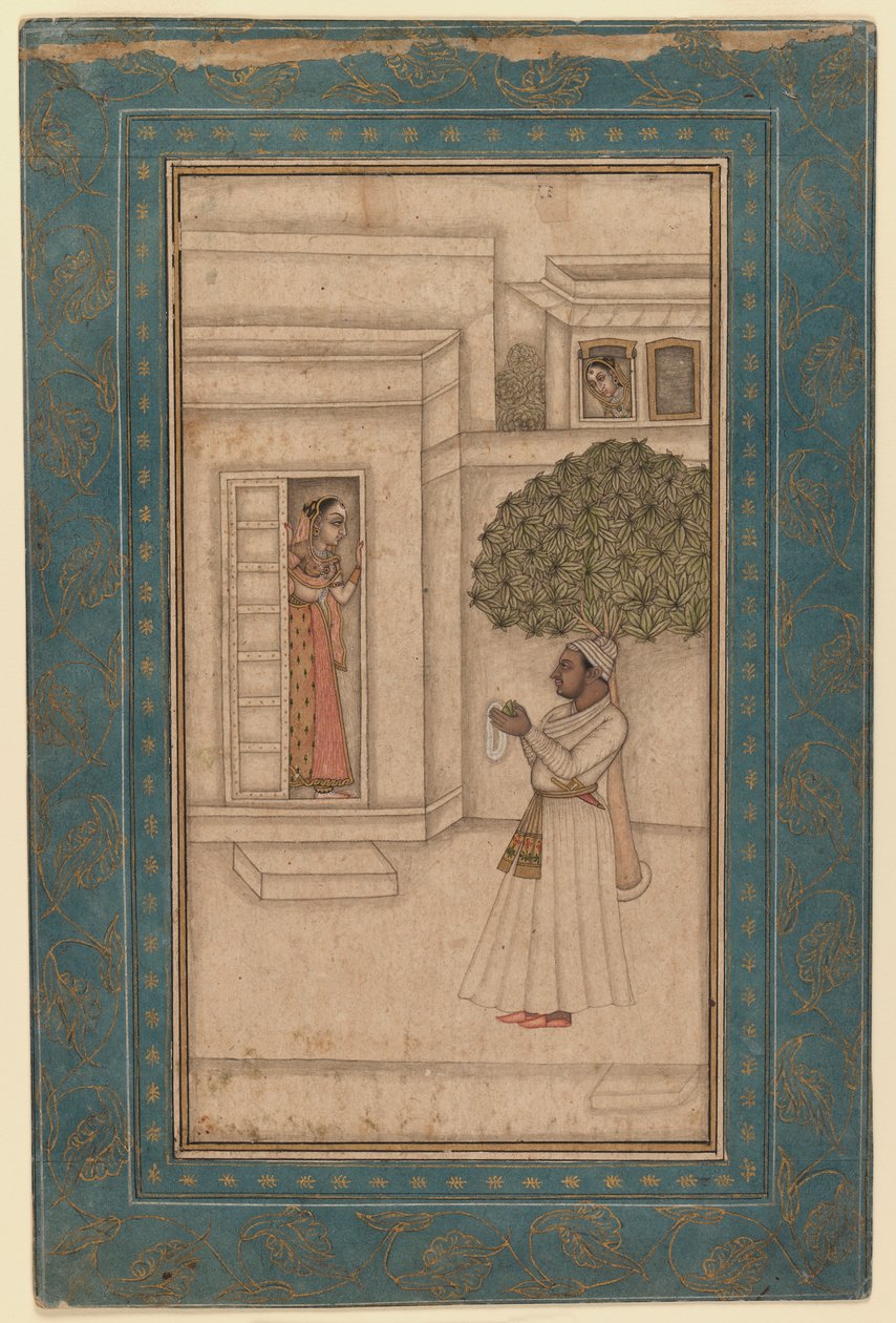 Prince et son Bien-Aimé dans un Jardin - Mughal School