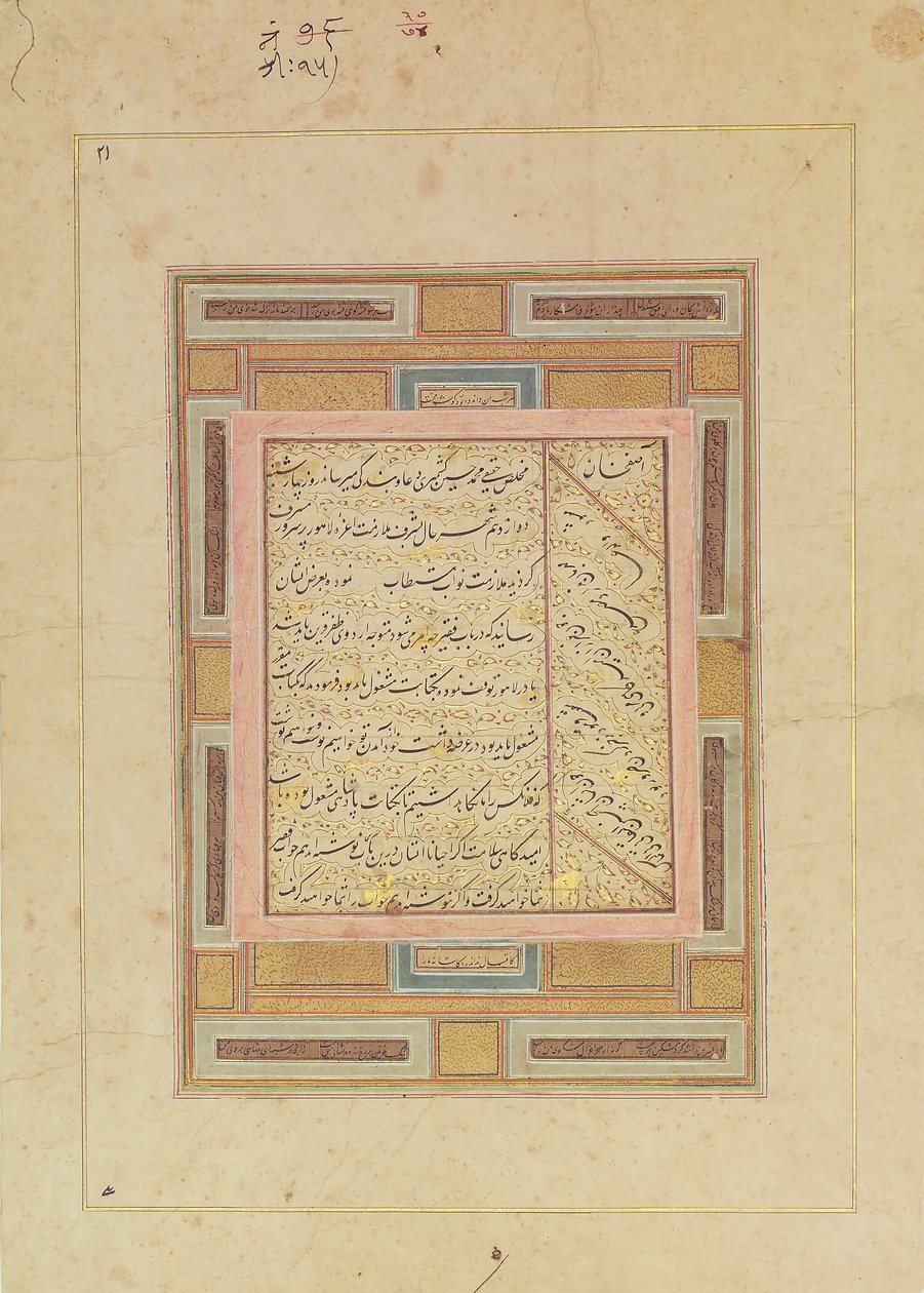 Page de calligraphie - Muhammad Husain Kashmiri