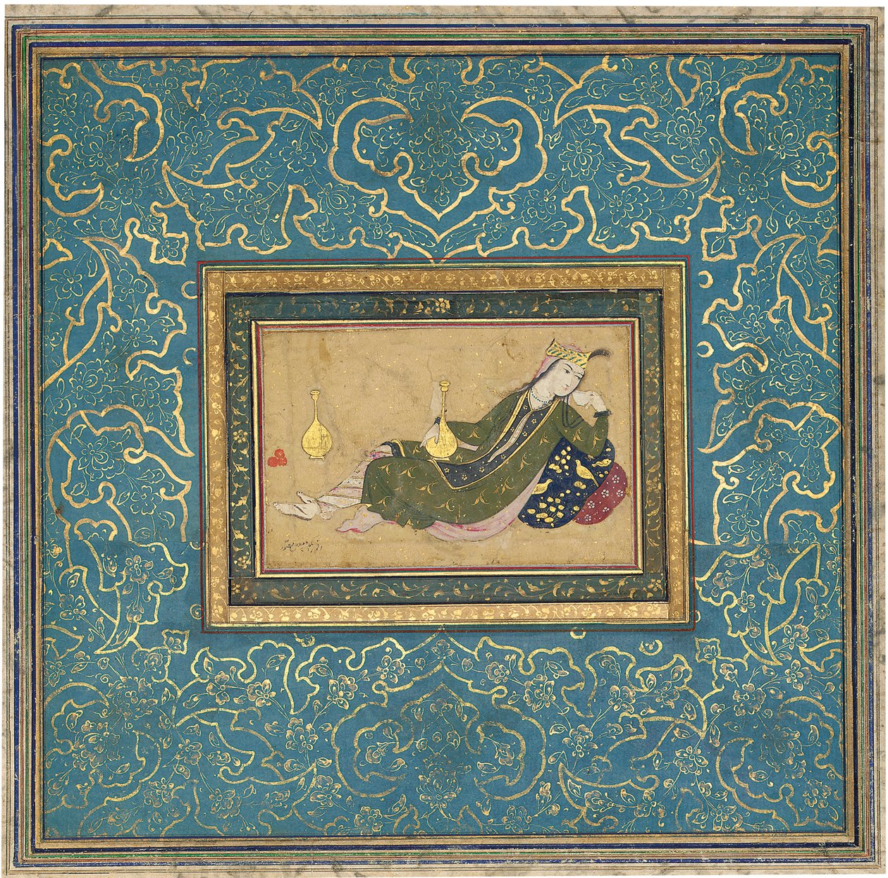 Une dame allongée, c.1680 - Muin Musavvir