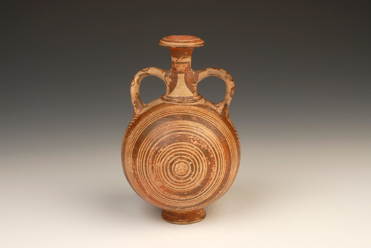 Aryballos Pilgrim Flask 1400-1370 av. J.-C. terre cuite - Mycenaean