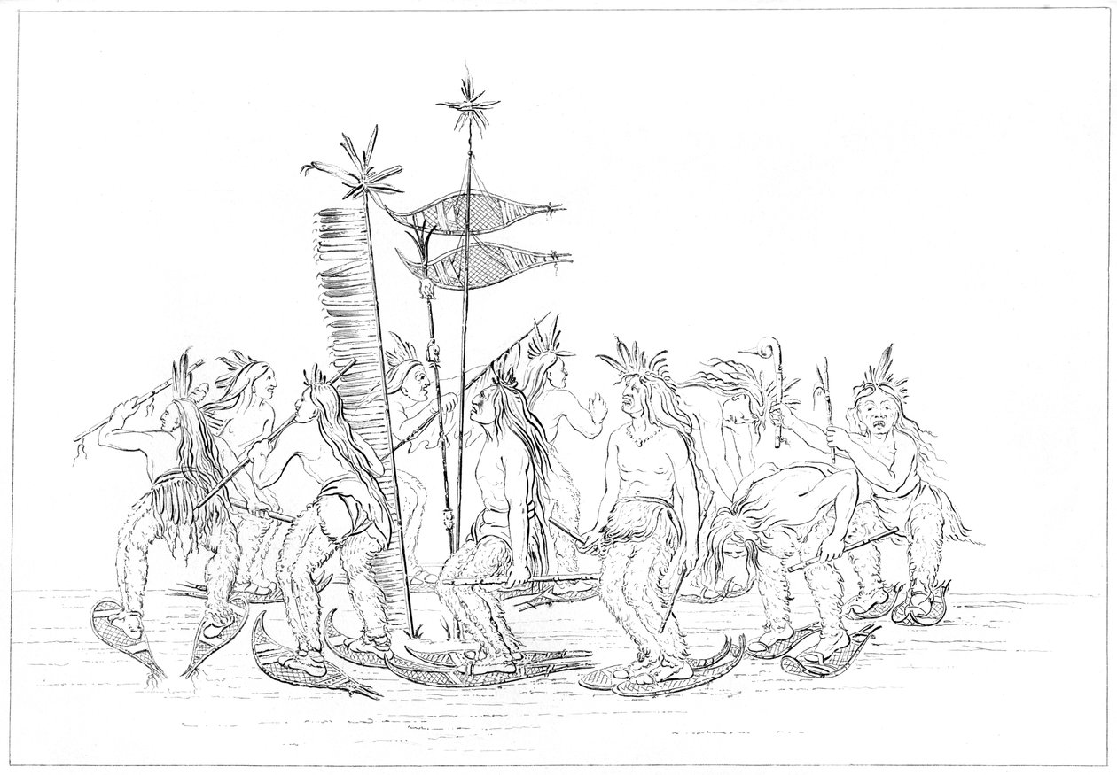 Danse de raquettes des Chippewa, 1841 - Myers and Co