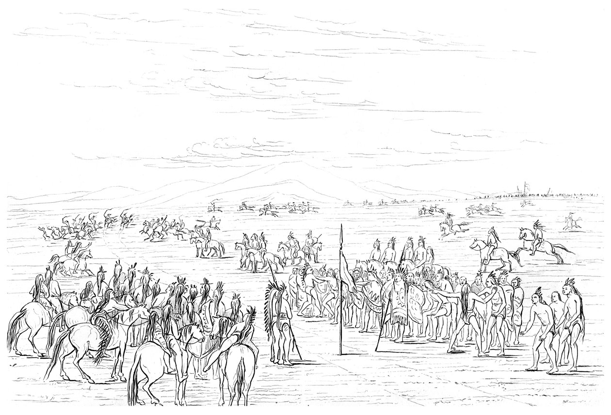 Course de chevaux amérindiens, 1841 - Myers and Co