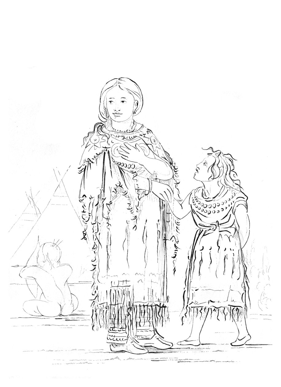 Femme et enfant amérindiens, 1841 - Myers and Co