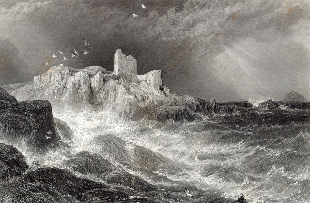 Château de Turnbury, gravé par S. Bradshaw, imprimé par Cassell et Company Ltd - Myles Birket Foster