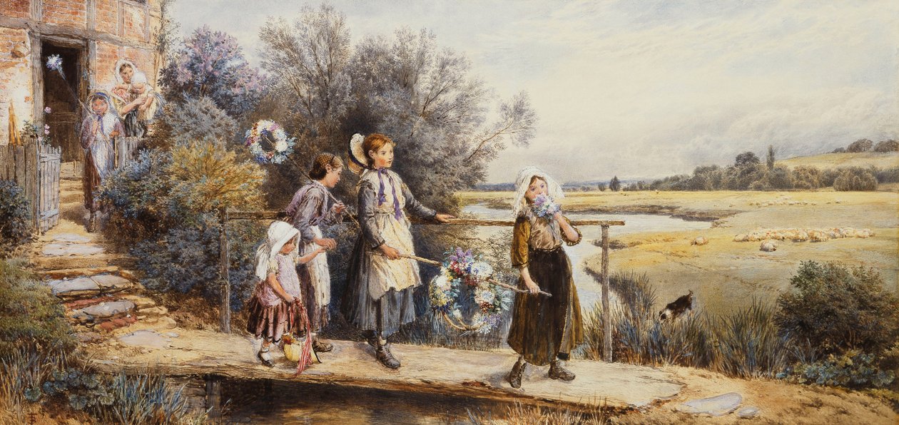 Guirlandes du 1er mai - Myles Birket Foster
