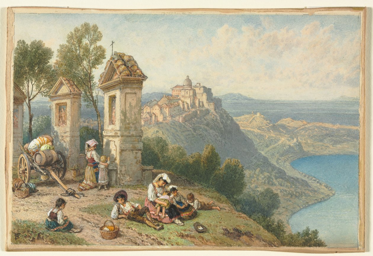 Vue de Castel Gandolfo, vers 1870 - Myles Birket Foster