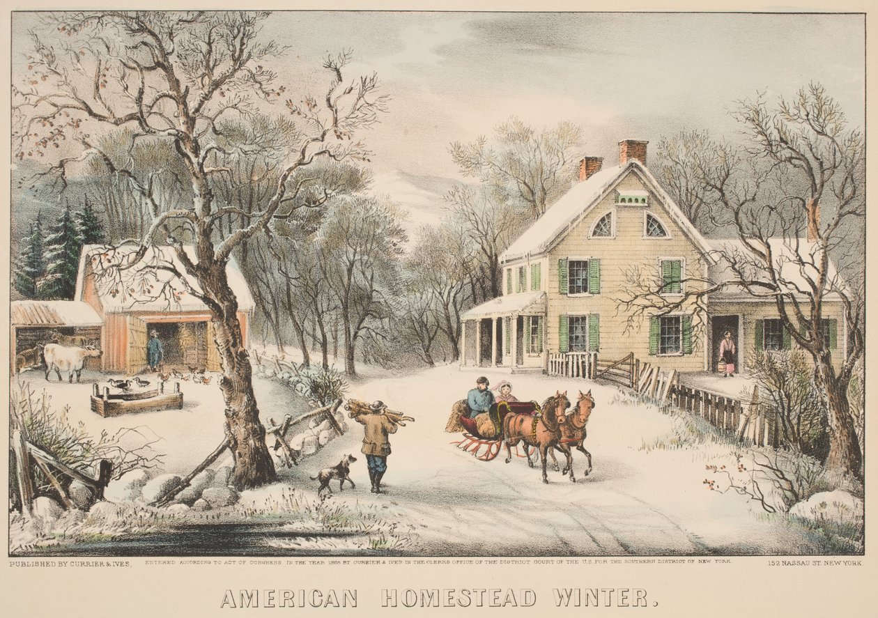 Hiver à la Ferme Américaine, 1868 - N. and Ives, J.M. Currier