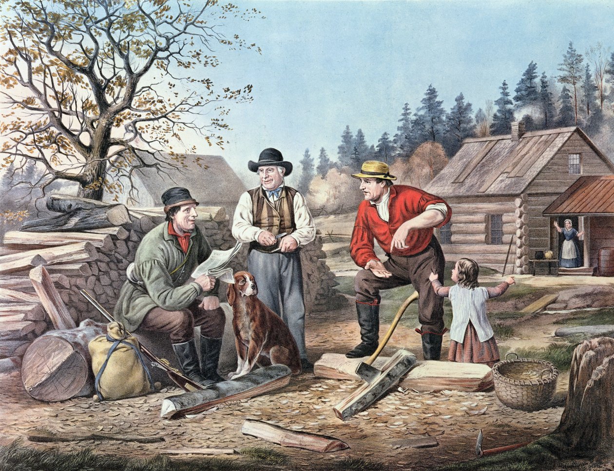 Discuter le Point - les Dernières Nouvelles, 1855 - N. and Ives, J.M. Currier