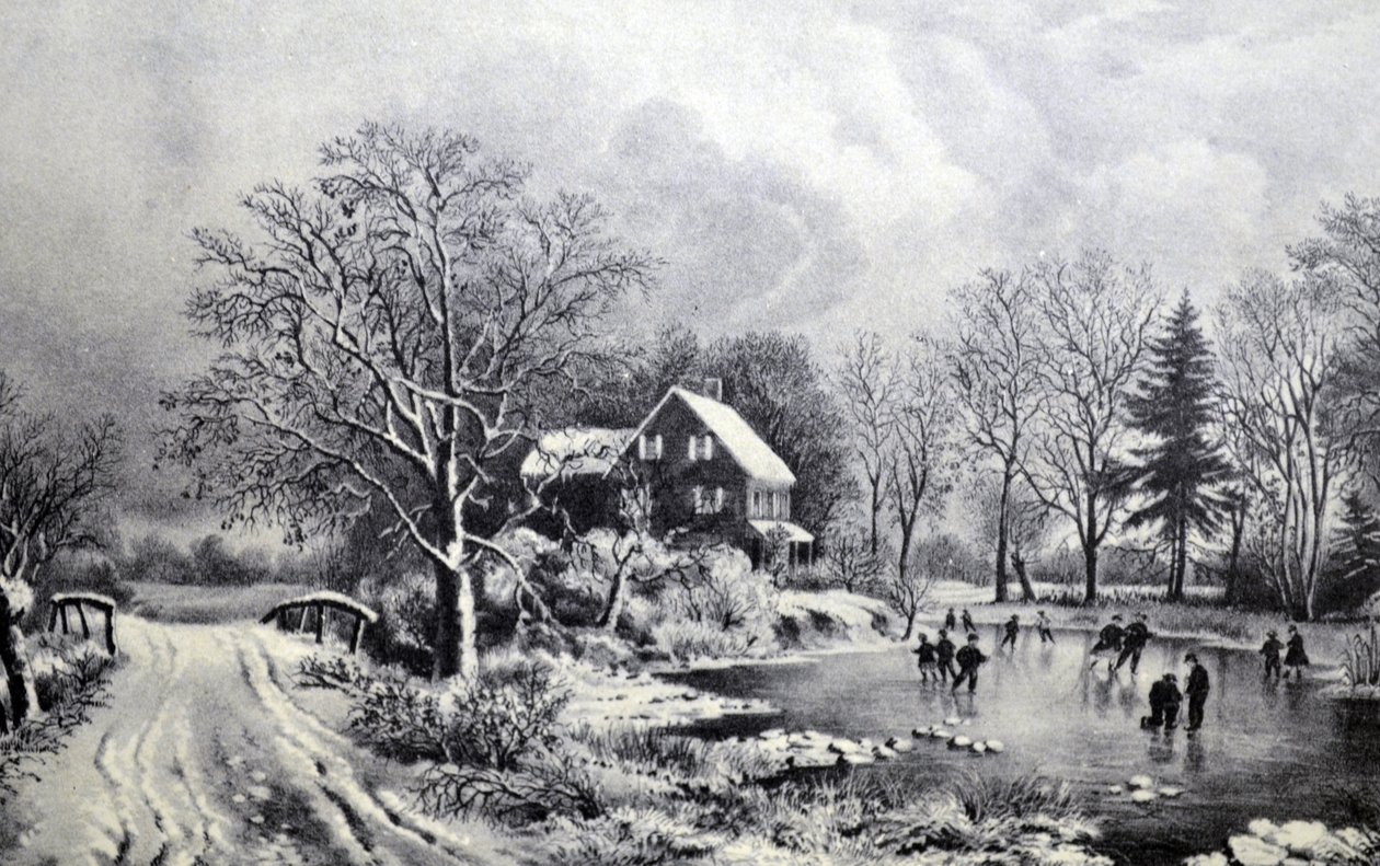 Illustration de Currier & Ives du 19ème siècle. Début de l