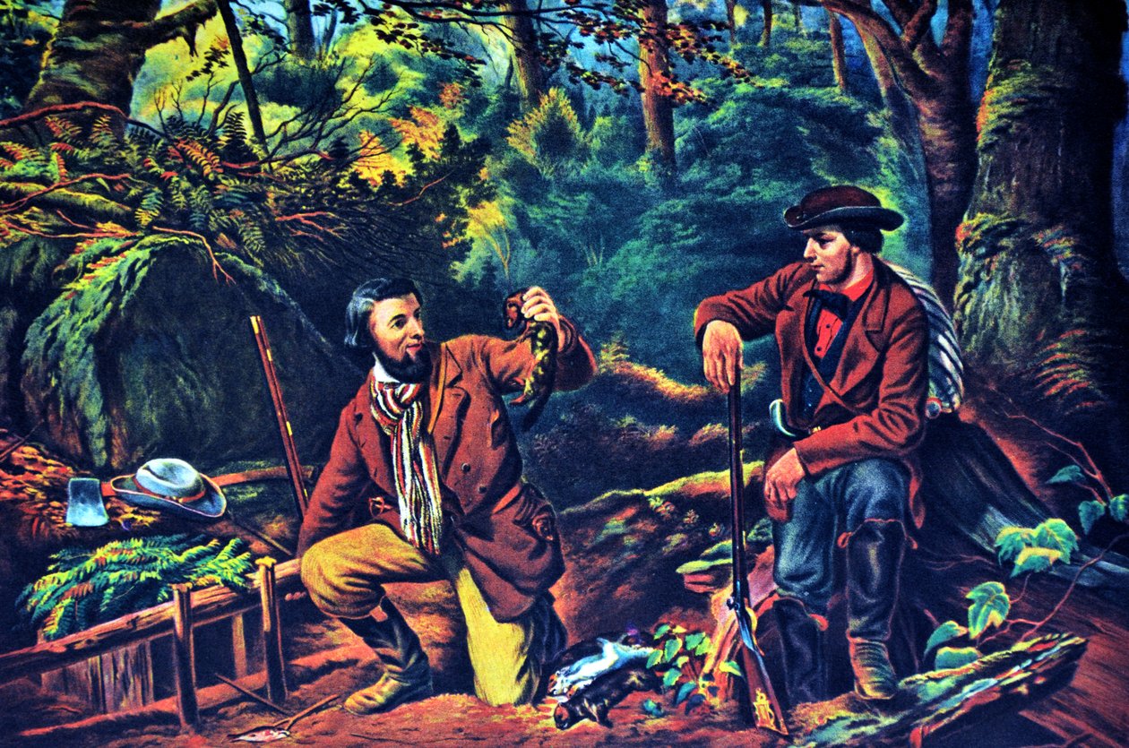 Piégeage de visons prime - N. and Ives, J.M. Currier