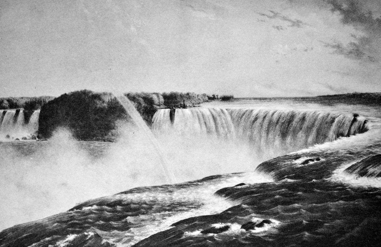 Illustration de Currier & Ives du 19ème siècle. Les chutes du Niagara, du côté canadien - N. and Ives, J.M. Currier