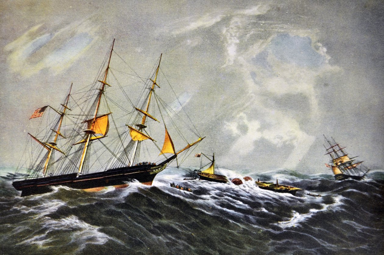 Le Naufrage du Navire à Vapeur San-Francisco - N. and Ives, J.M. Currier