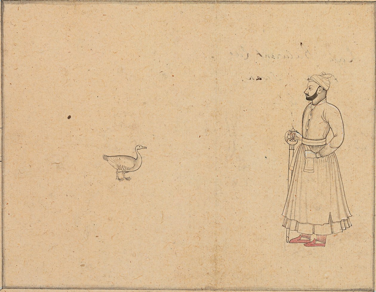 Raja Balwant Dev Singh et un cygne, vers 1750-55 - Nainsukh