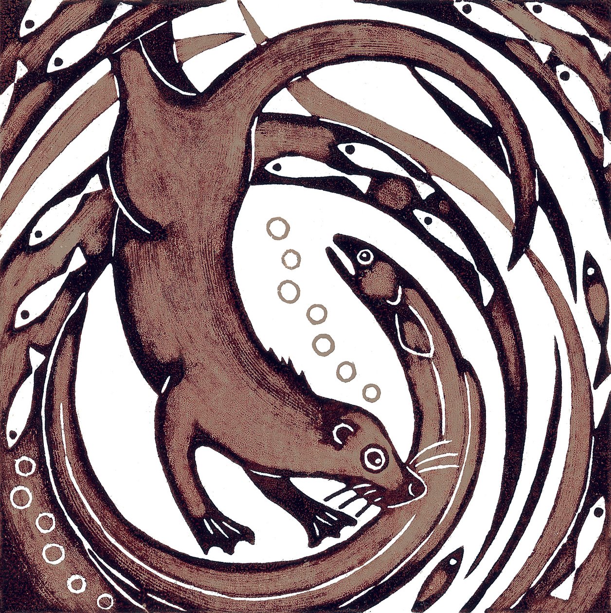Loutre avec anguille, 2010 - Nat Morley