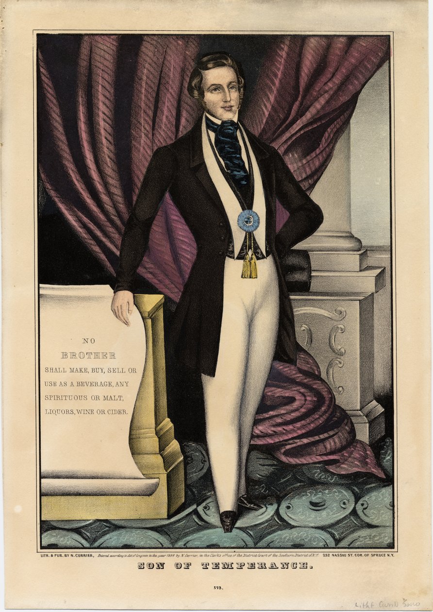 Fils de la tempérance, publié par N. Currier, New York, 1848 - Nathaniel Currier