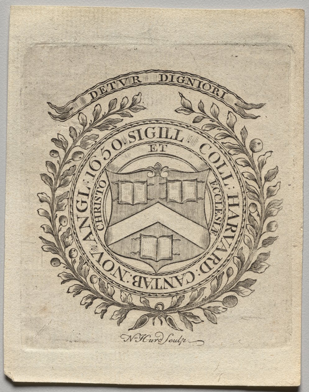 Ex-libris : Sceau du Harvard College - Nathaniel Hurd