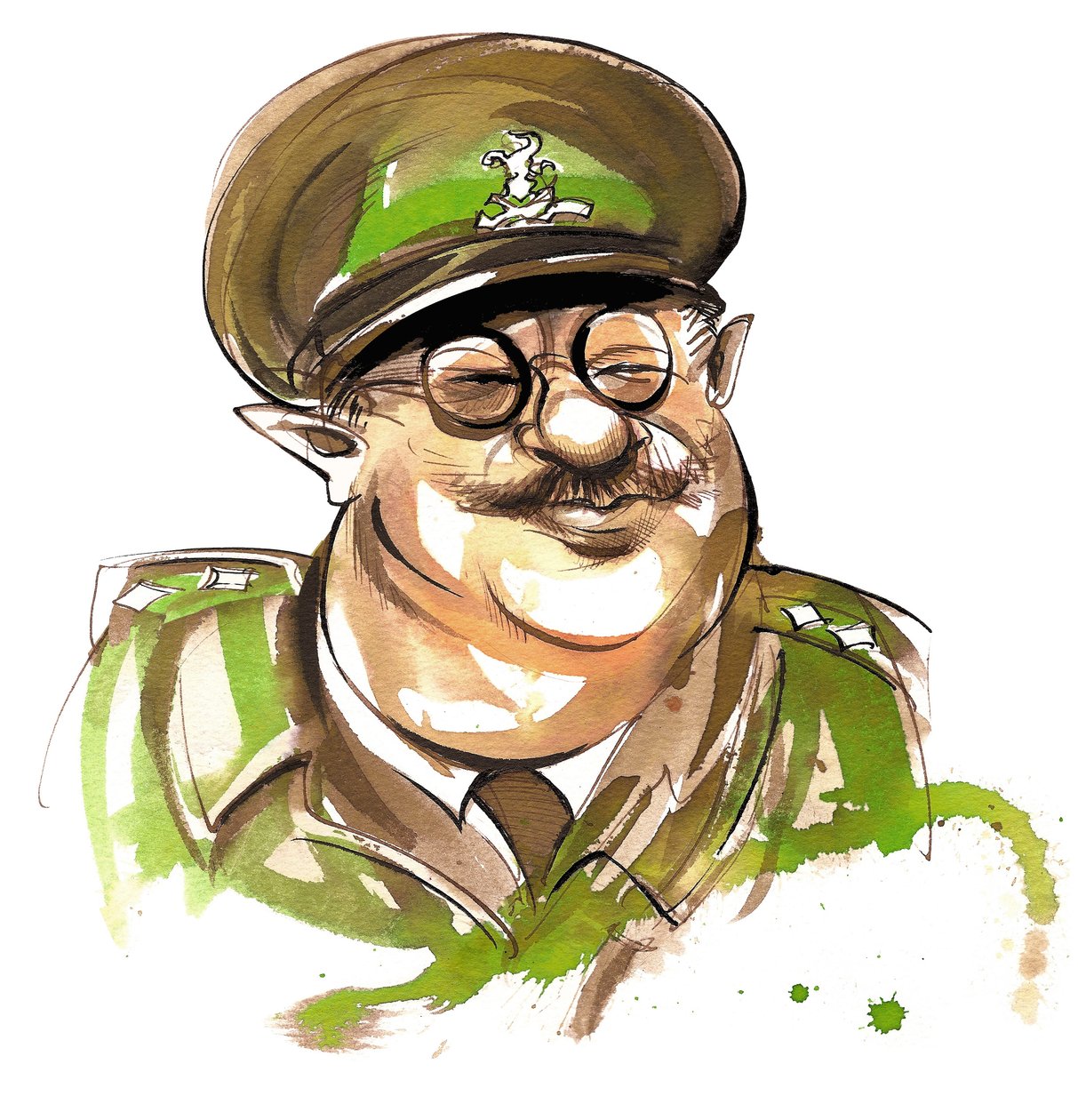 Arthur Lowe en capitaine George Mainwaring dans la comédie télévisée de la BBC Dad